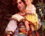 切萨雷 奥古斯特 戴迪 : Gypsy Woman and Child